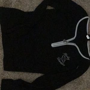 Women’s long sleeve zip up Harley top